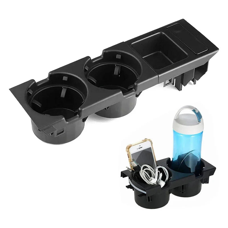 Double Hole Car Styling Front Center Console Storage Box Coin + Cup Holder For E46 Series 1999-2006 51168217953 Oasis Select