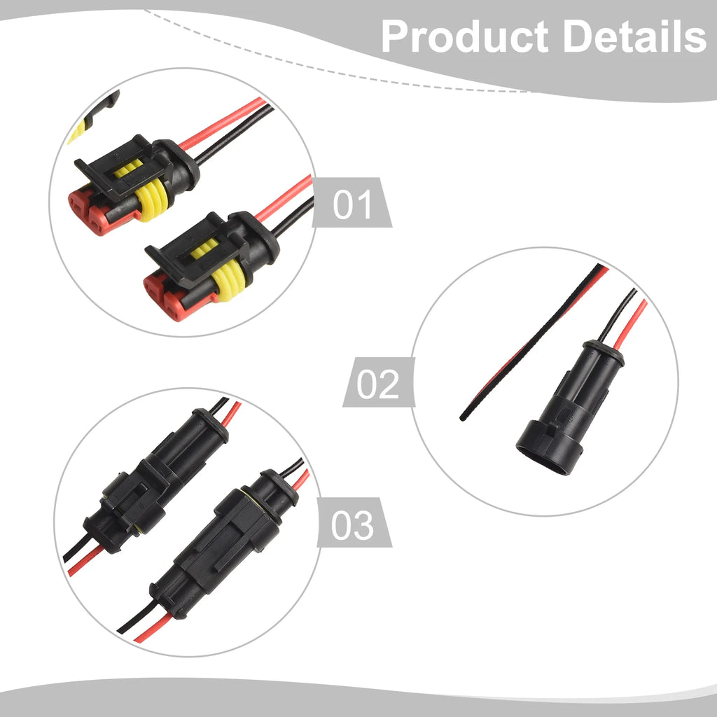 5Sets 2 Pin Way Electrical Wire Connector Automotive Male Female Electrical Connectors Quick Disconnect Wire Connectors Oasis Select