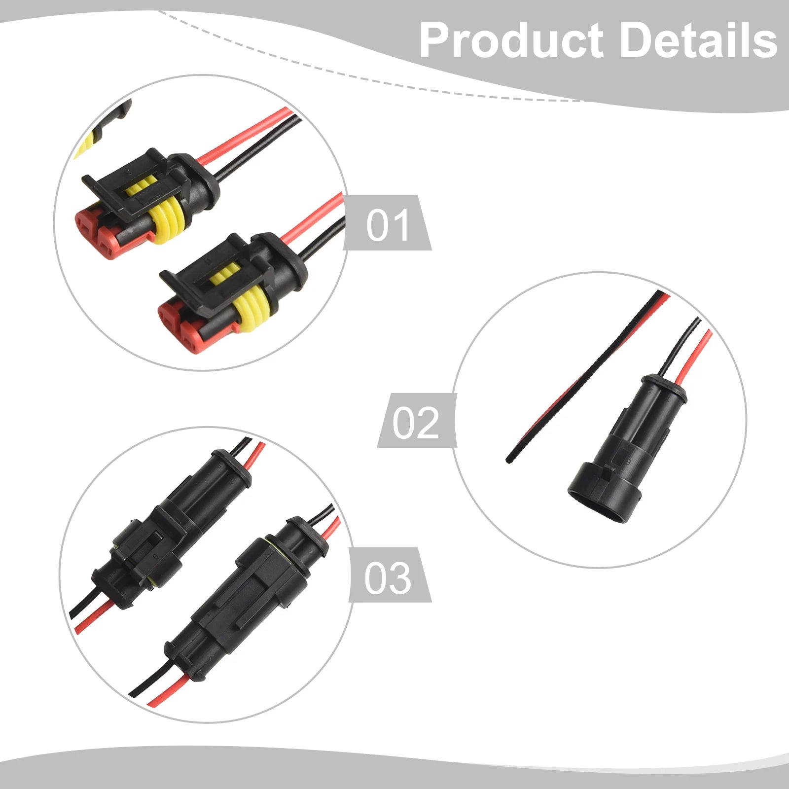 5Sets 2 Pin Way Electrical Wire Connector Automotive Male Female Electrical Connectors Quick Disconnect Wire Connectors Oasis Select
