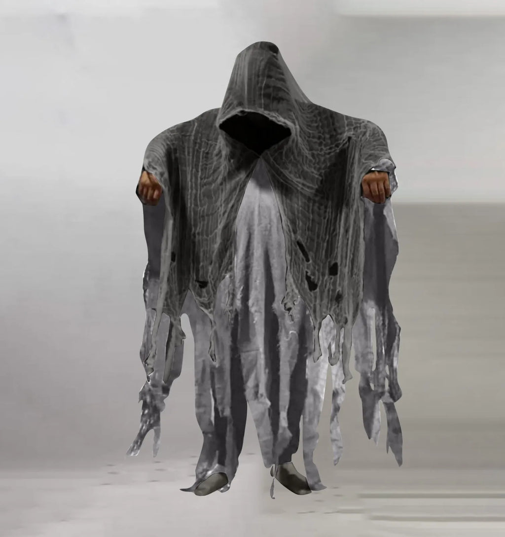Halloween Gothic Hooded Cloak – Dementor Cosplay Cape Unisex Halloween Costume Cape Oasis Select Gray One Size