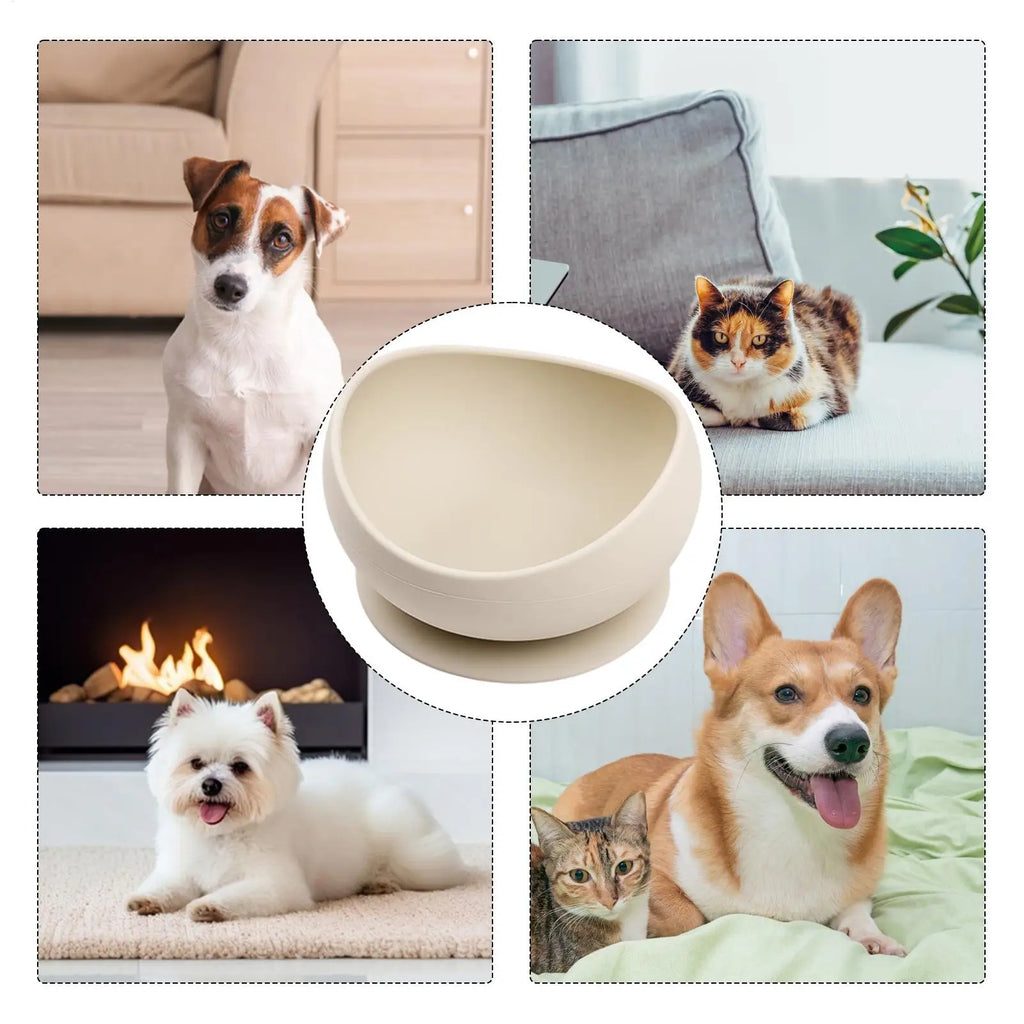 Cat Food Bowl Dish Pet Feeder Bowl Spill-Proof Dog Bowl With Strong Suction Cup Base Outdoor Portable Outdoor Water Food Bowls Oasis Select