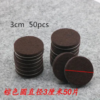 18-128 PCS Felt Chair Leg Pads 5mm Thick Floor Scratch Protector Mat Mute Non-slip Self Adhesive DIY Furniture Accessories Oasis Select Brown Round 3cm