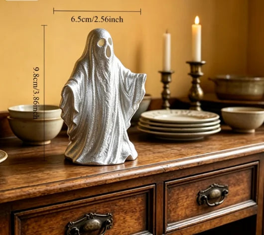 Minimalist Ghost Figurine 3D Printed Mystery Standing Spirit Statue Neutral Calm Ornament Table Decor for Living Room Home Gifts Oasis Select Standing Silver