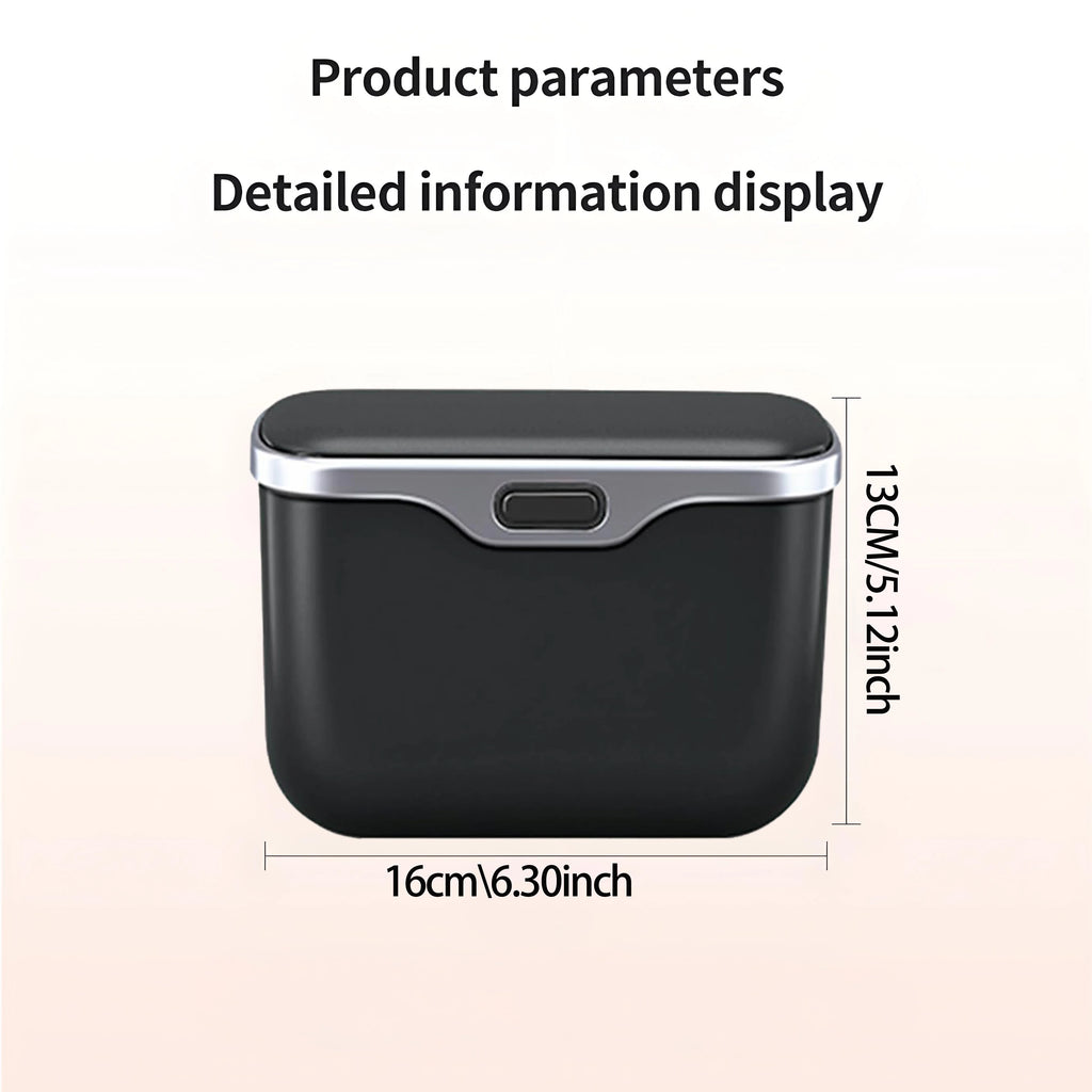 Car Trash Can with Lid – Hanging Auto Interior Waste Bin