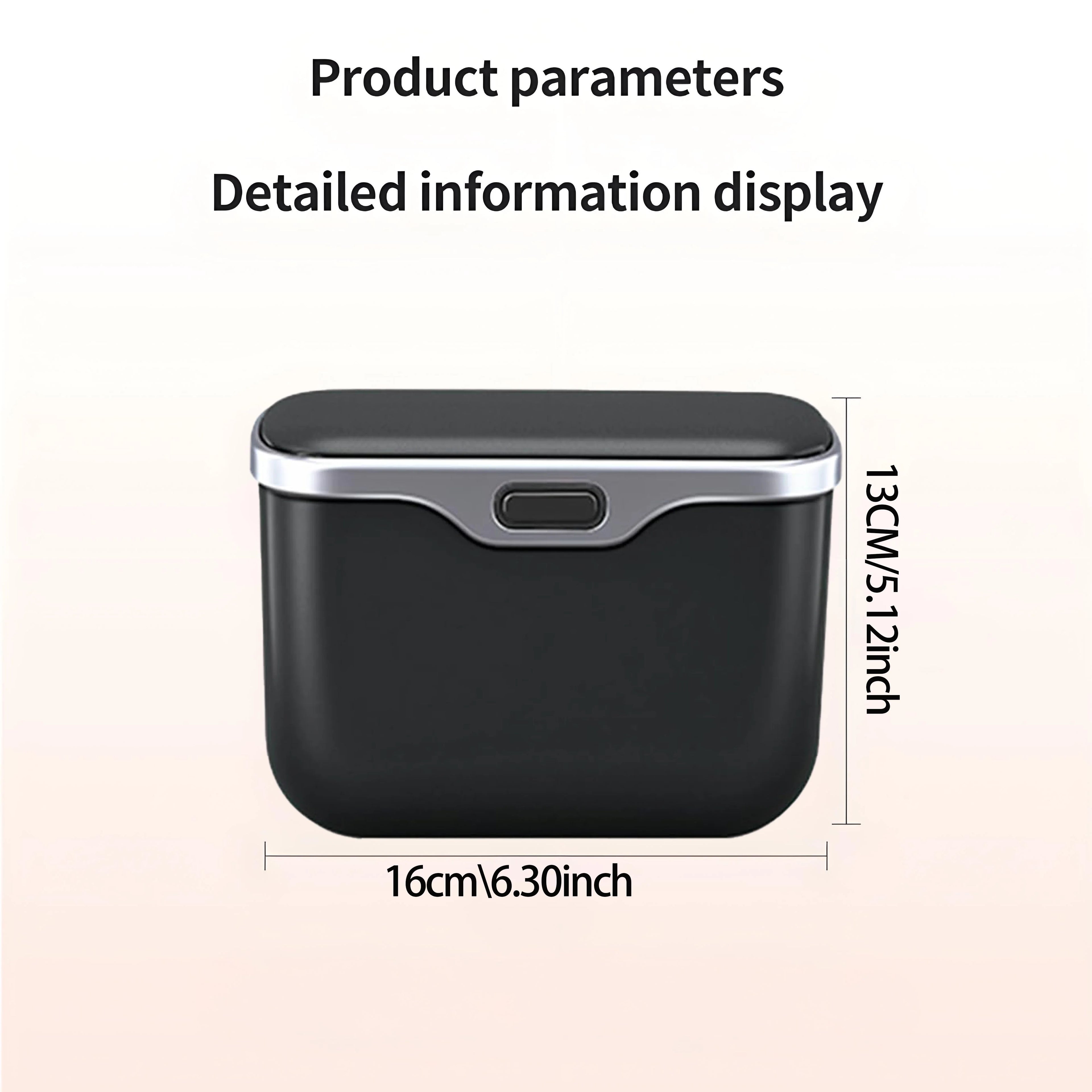 Car Trash Can with Lid – Hanging Auto Interior Waste Bin