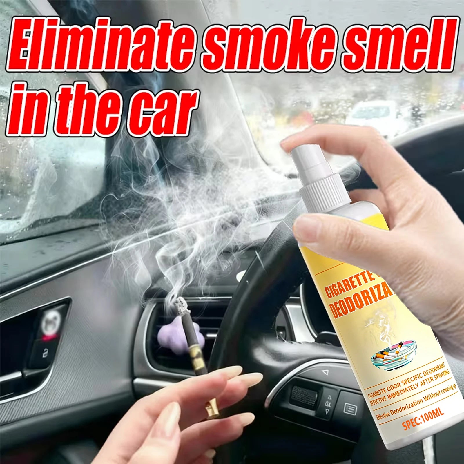 GREEDY TREE Cigarette Smell Deodorizer Spray | 100ML | Immediate Odor Elimination for Home, Car & Office | Non-Masking Formula Oasis Select