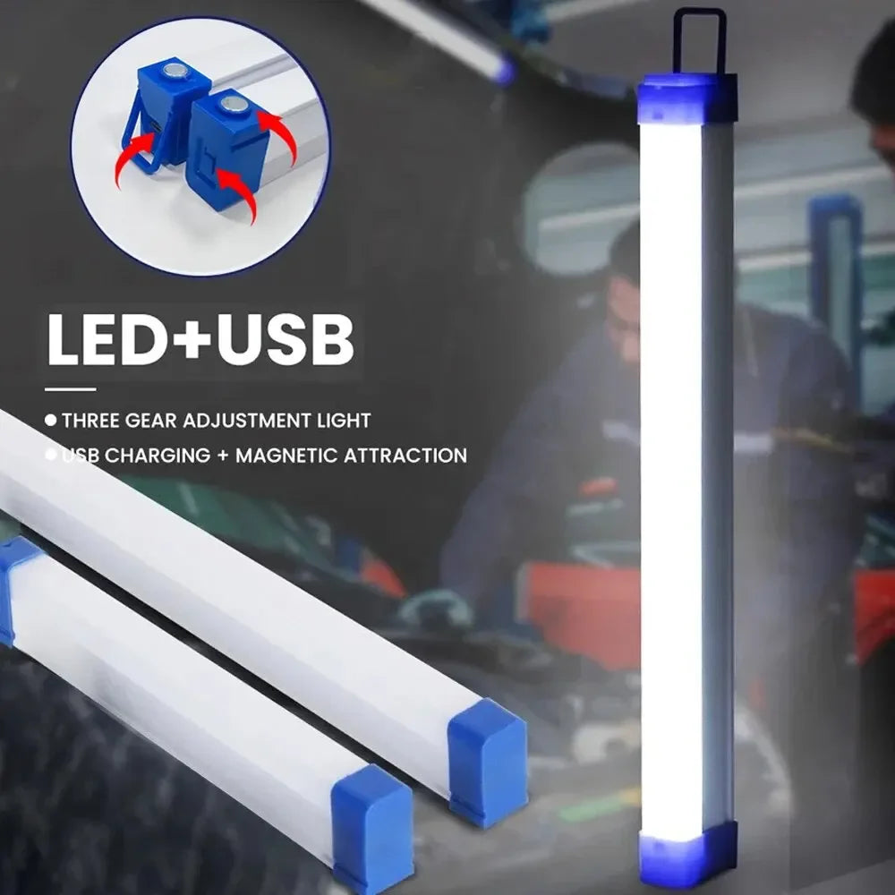30CM LED Rechargeable Tube Camping Light Magnetic Suspension Portable Light Bulb for Emergency,Night Market,Outdoor Lighting Oasis Select