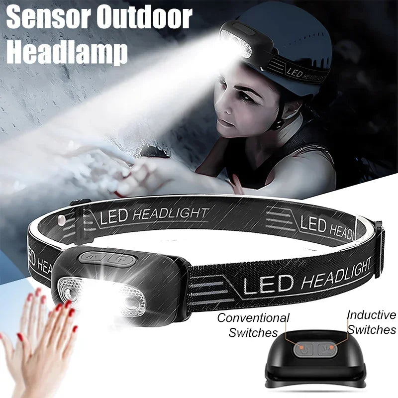 ESMARTER Mini LED Headlamp | Motion Sensor, USB Rechargeable