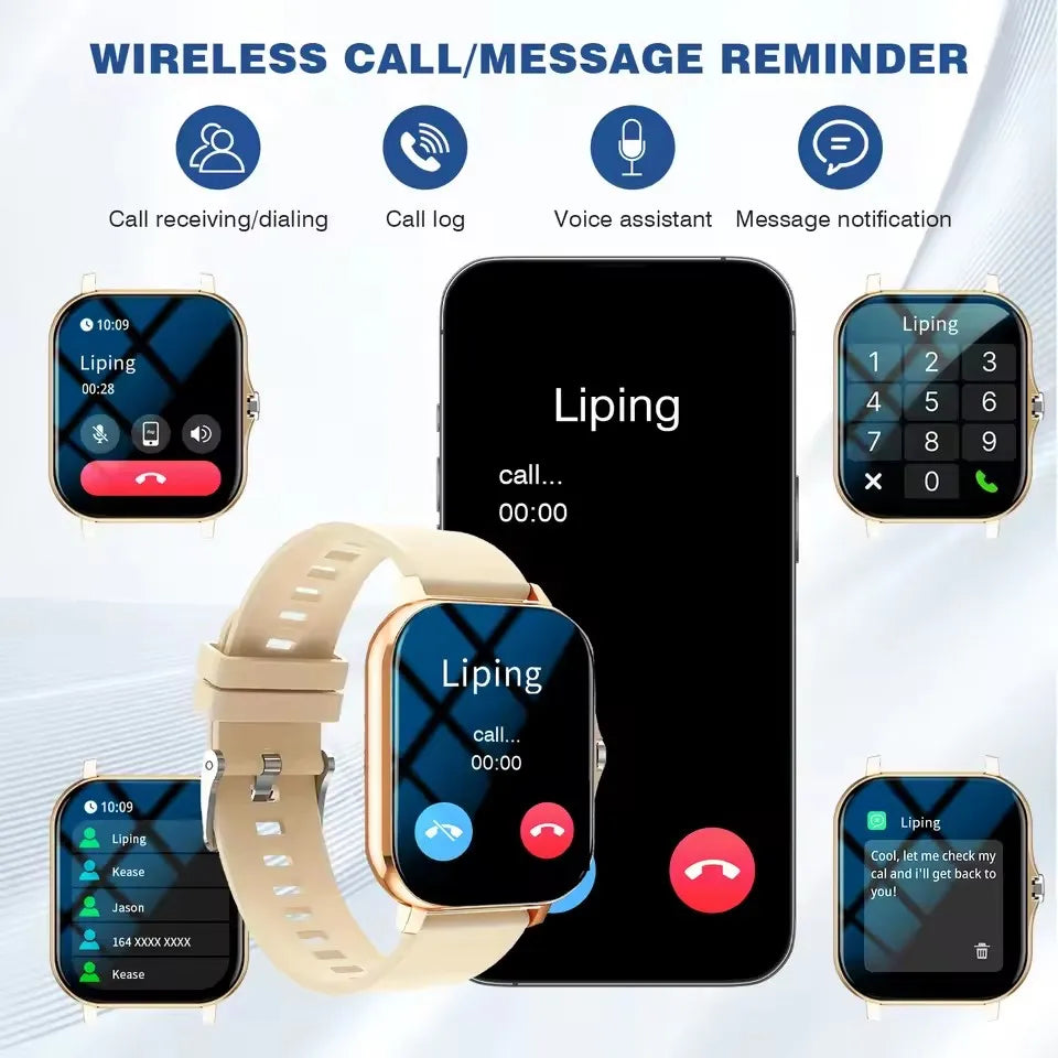 Men Women Smart Watch 1.83'' Waterproof Fitness Sports Watch Answer Call Sleep Sport Pedometer Information Alerts Smartwatch New Oasis Select