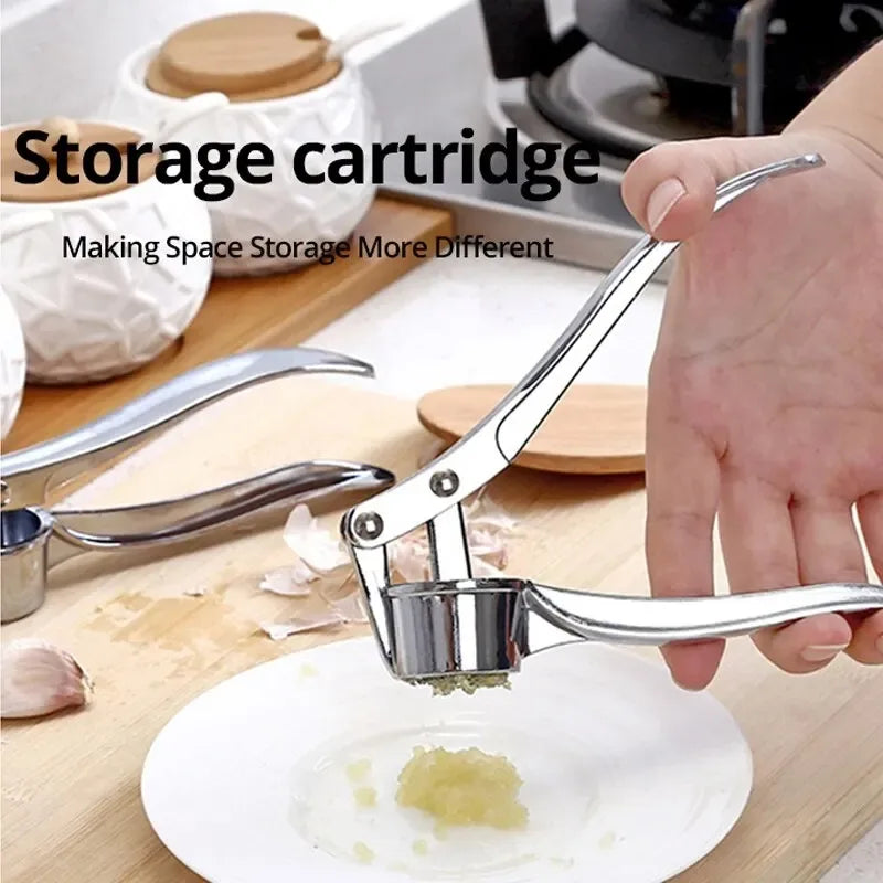 New Silvery Stainless Steel Garlic Masher Kitchen Vegetable Cooking Extruder Manual Ginger Grinder And Tool Kitchen Accessories Oasis Select
