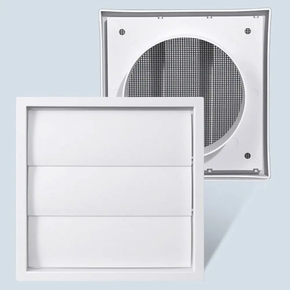 White Plastic Dryer Vent Hood Cover Grille with Screen | 4–8"