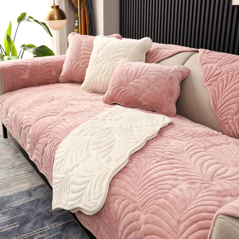 Nordic simple sofa cushion winter Dutch short plush cushion cushion cover non slip thickened sofa cover cover sofa Oasis Select