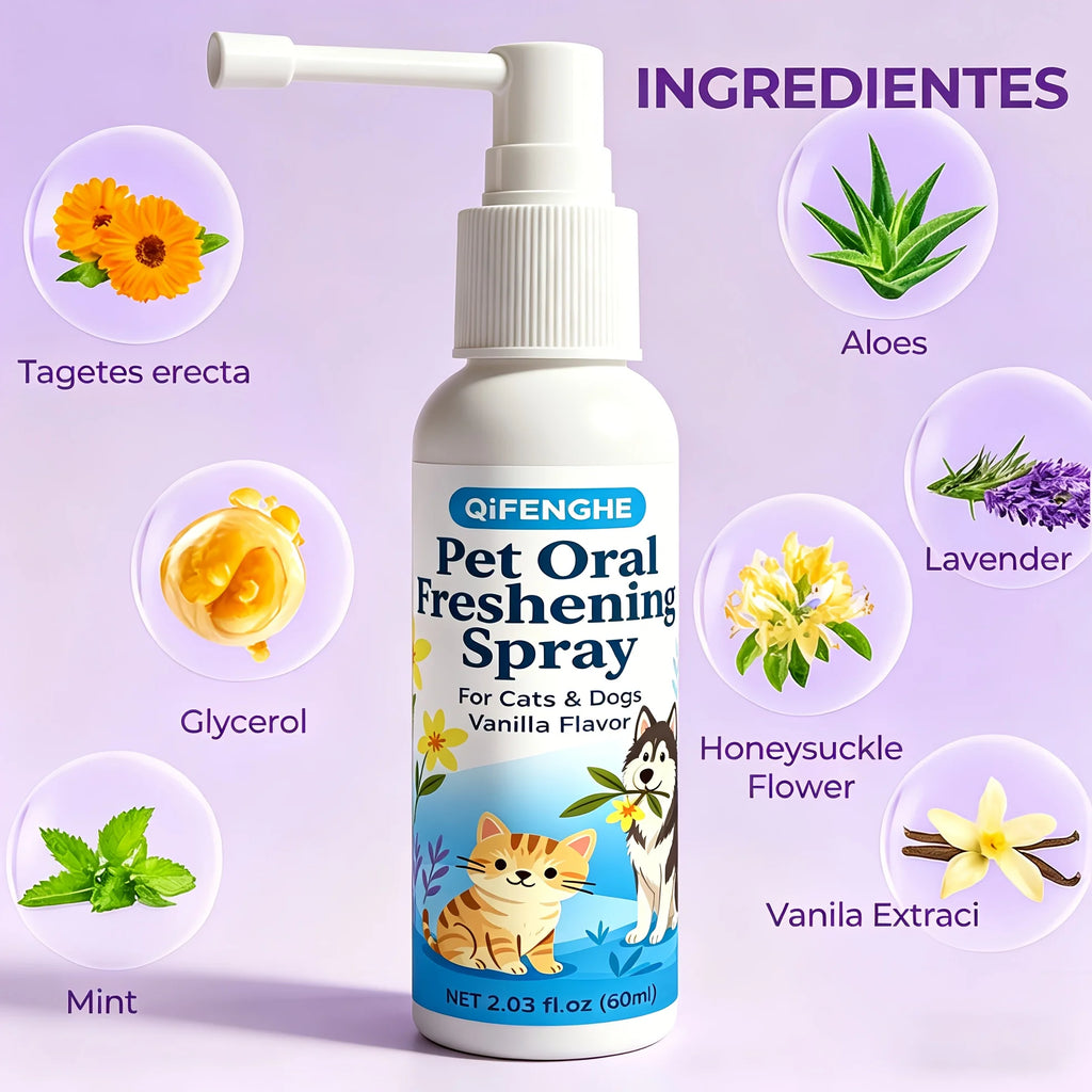 Pet 2-in-1 Oral Dental Spray, Dog & Cat Breath Freshener, Teeth Cleaning & Tartar Plaque Control, Gentle Non-Irritating Formula Oasis Select
