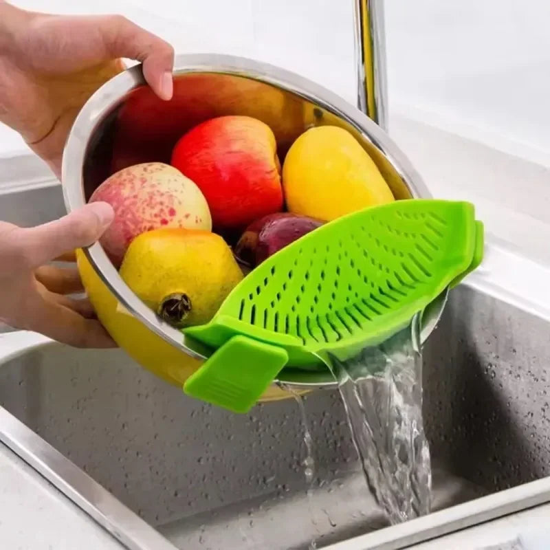 Universal Silicone Clip on Pan Pot Strainer Anti Spill Strainer Food On Strainer For Pots Pans And Bowls, Kitchen Pot Strainer Oasis Select
