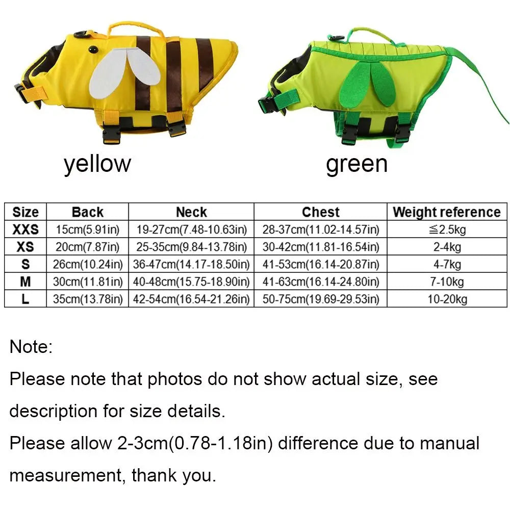 Little Bee Pet Dog Life Jacket Soft Adjustable Dog Swimming Clothes Breathable Summer Swimwear Clothes For Dogs Cats Oasis Select