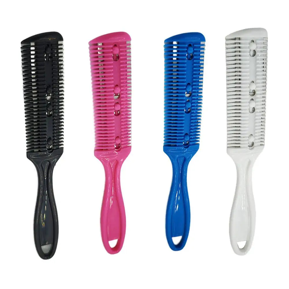 Barber Hair Cutting Comb with Razor Blades Thinning Hair Trimmer Styling Tool Haircut Brush Shaving Comb for Professional Haircu Oasis Select