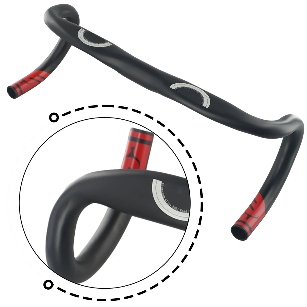Ultralight Road Bike Handlebar Bicycle Handle Racing Drop Bar Bicycle Reduce Resistance Bent Handlebars 31.8*420mm Cycling Parts Oasis Select