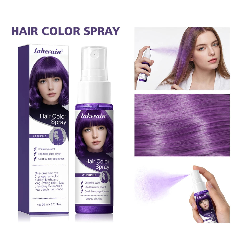 Hair Color Spray Disposable Hair Dye Spray DIY One-Time Hair Color Liquid Washable 8 Colors Party Temporary Hair Styling Spray Oasis Select