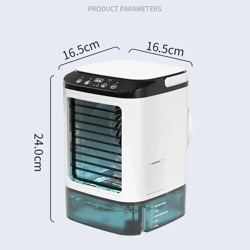 Portable Desktop Air Cooler Fan – Dual Spray & Night Light