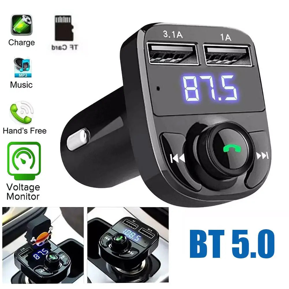 Bluetooth FM Transmitter Car Hands-Free Calling Radio Receiver Mp3 Music Stereo Adapter Dual USB Port Charger New Oasis Select