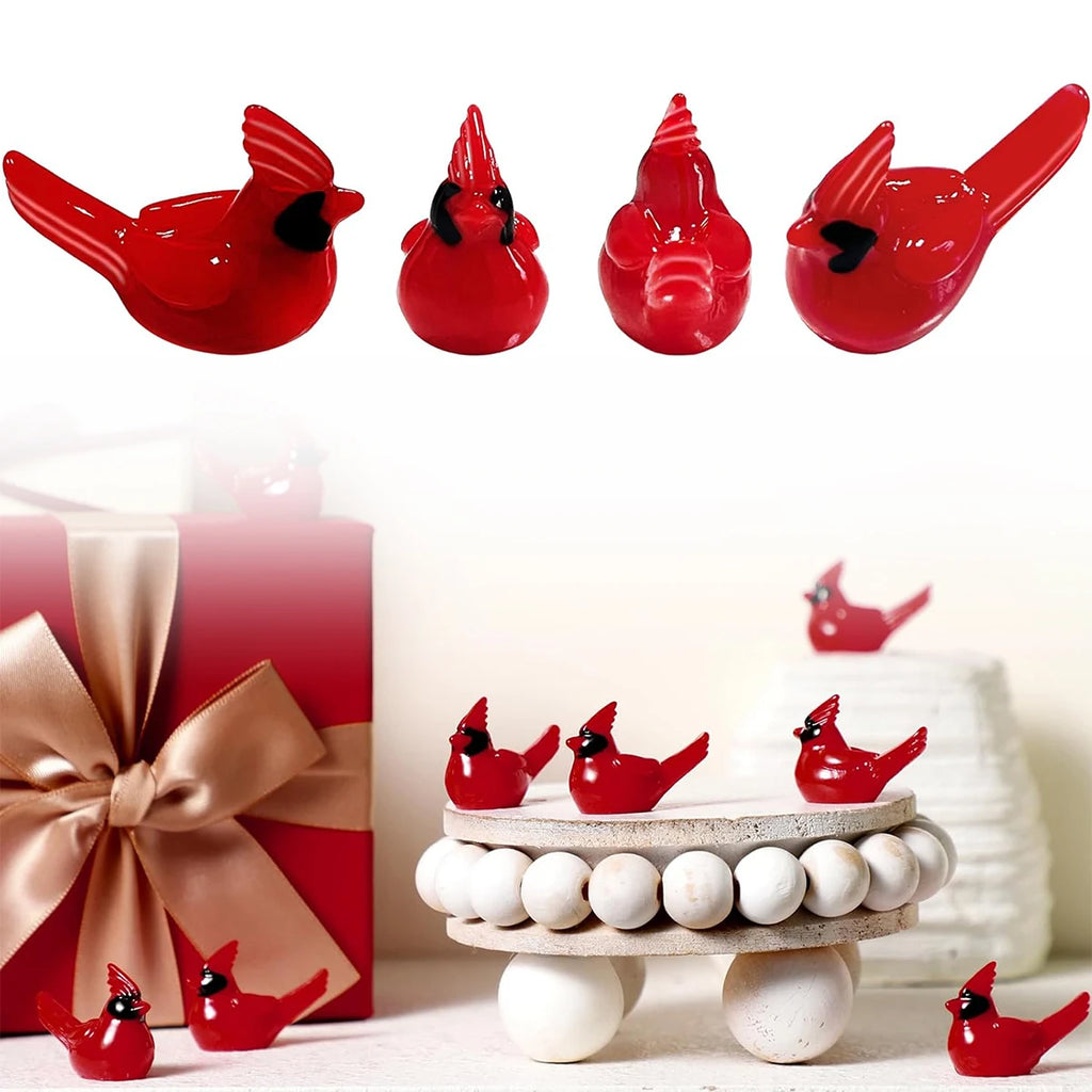 5/10/20 PCS Mini Red Cardinal Bird Figurine – Resin Ornament for Fairy Garden, Dollhouse, Cake Decor & Memorial Home Decoration Oasis Select