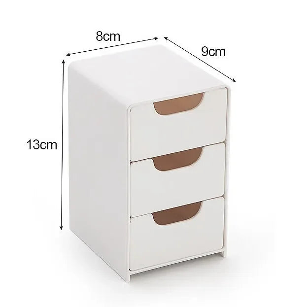 1/2pcs 3-Tier Desktop Organizer with Drawers, Plastic Storage Box for Stationery School Office Supplies,Household Storage Box Oasis Select