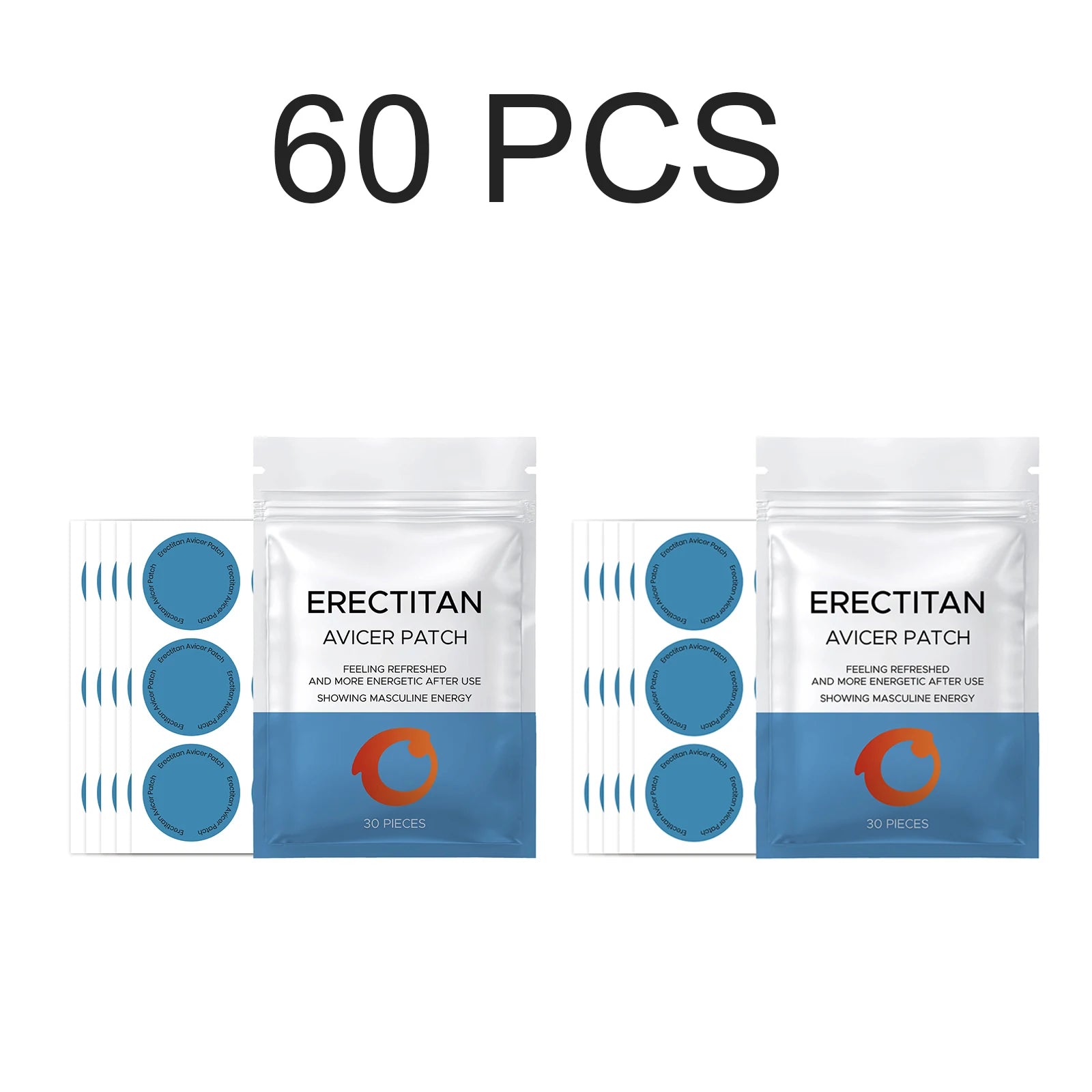 30/60/120x Men Energy Support Patches External Use Men's Daily Refreshing Care Stickers Gentle Energy Support External Stickers Oasis Select 60 PCS