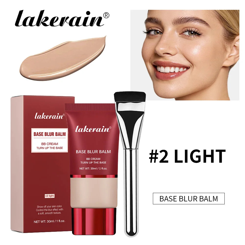 Lakerain Blurring Liquid Foundation & Brush Set | Matte Finish Liquid Foundation Set Oasis Select set2