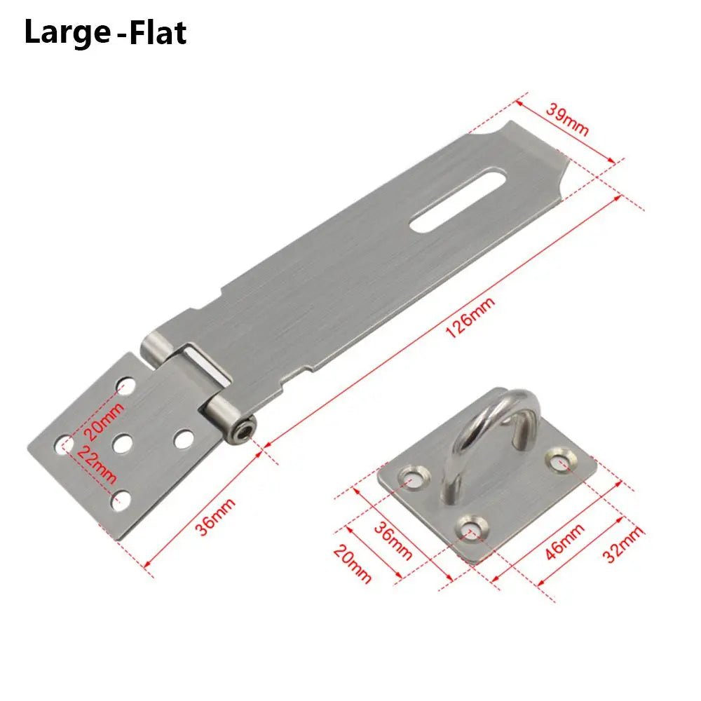 Padlock Hasp Door Clasp Lock 90 Degree Right Angle Shed Gate Latch Household Burglar-proof Bolt Door Buckle with Mounting Screw Oasis Select Large-Flat