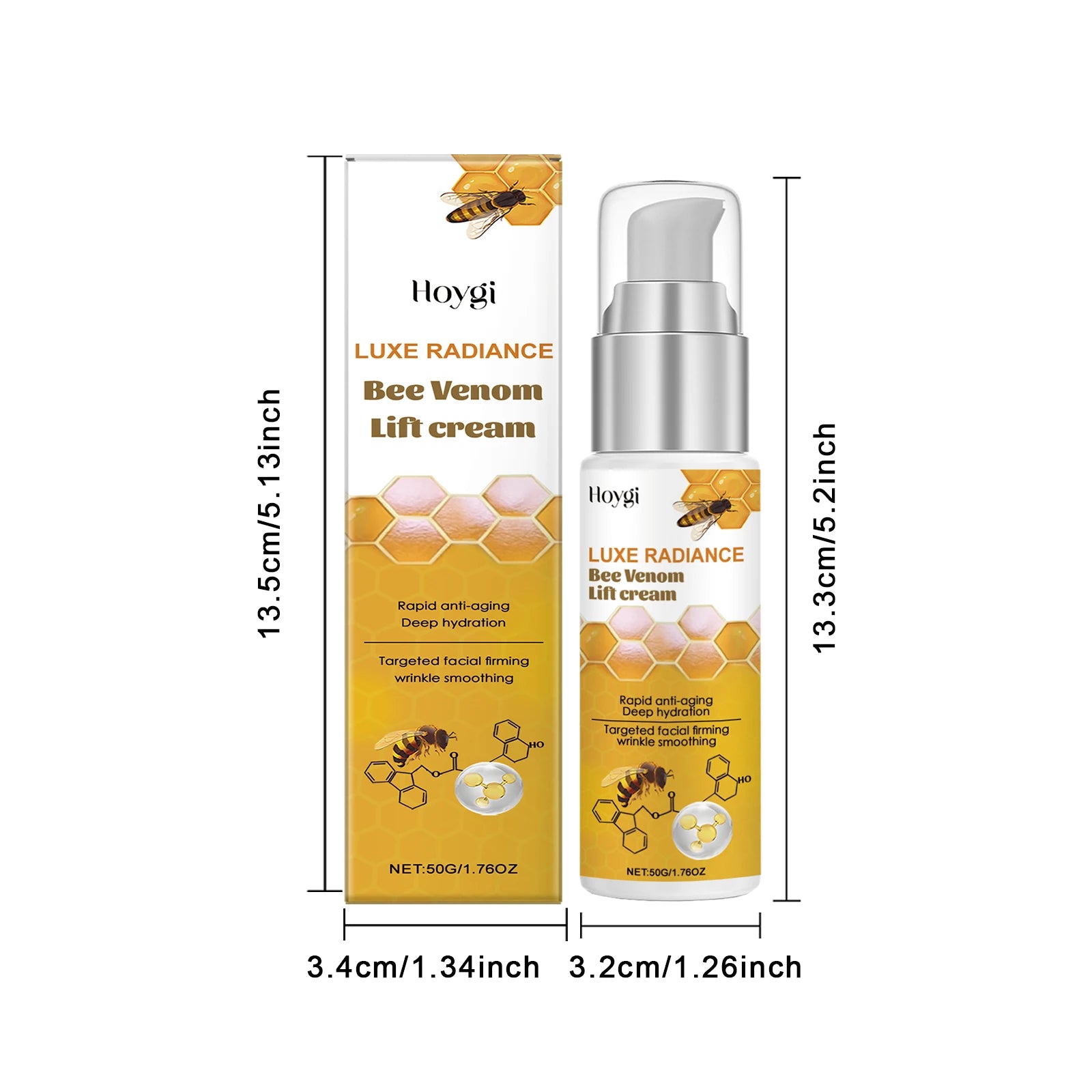 Bee Venom Face Cream Firming & Moisturizing Anti-Wrinkle Day Night Cream Tightening Nourishing Brightening Facial Skin Care 50ml Oasis Select