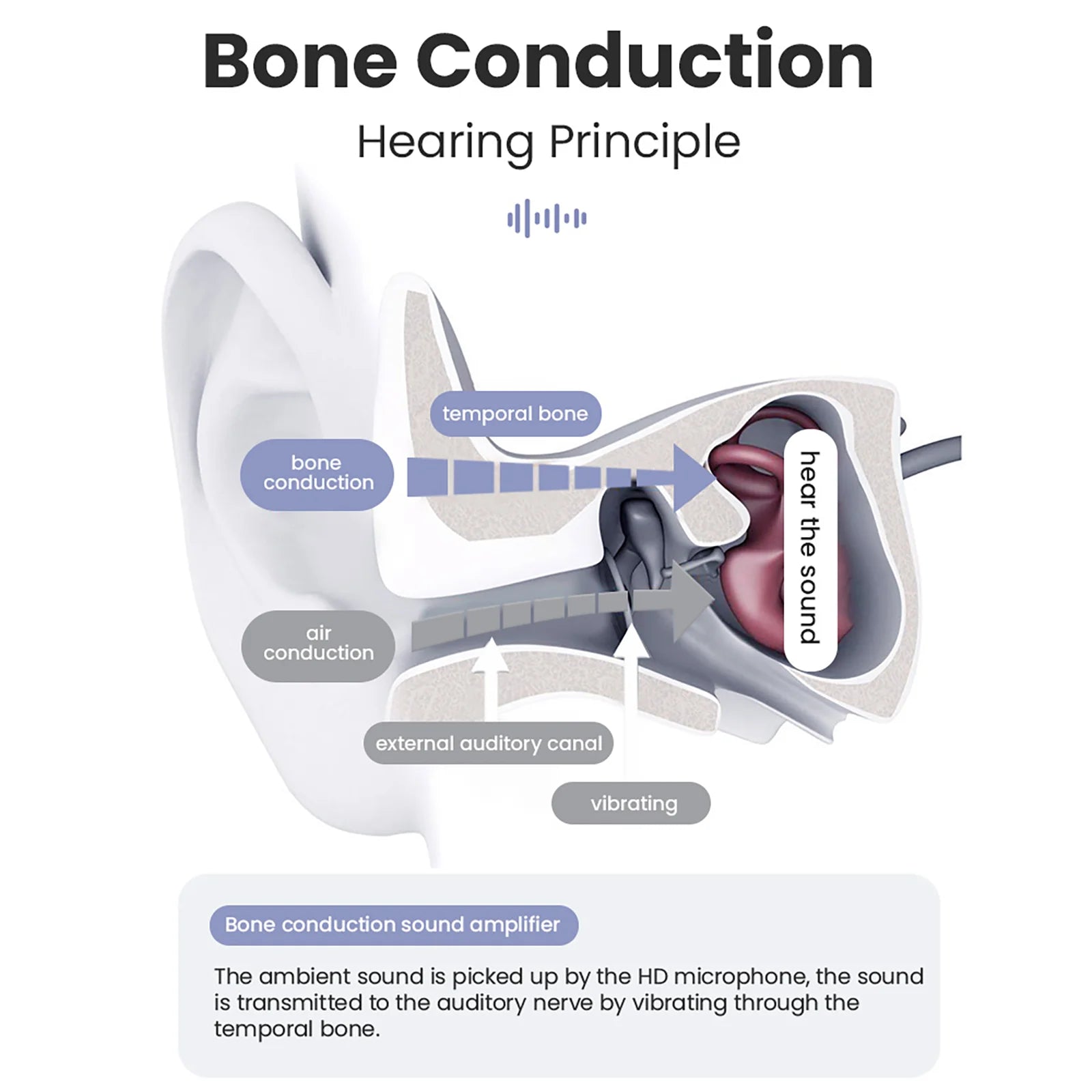 IPX6 Bone Conduction Bluetooth 5.3 Headphones – Sports & Hearing Bone Conduction Headphones Oasis Select