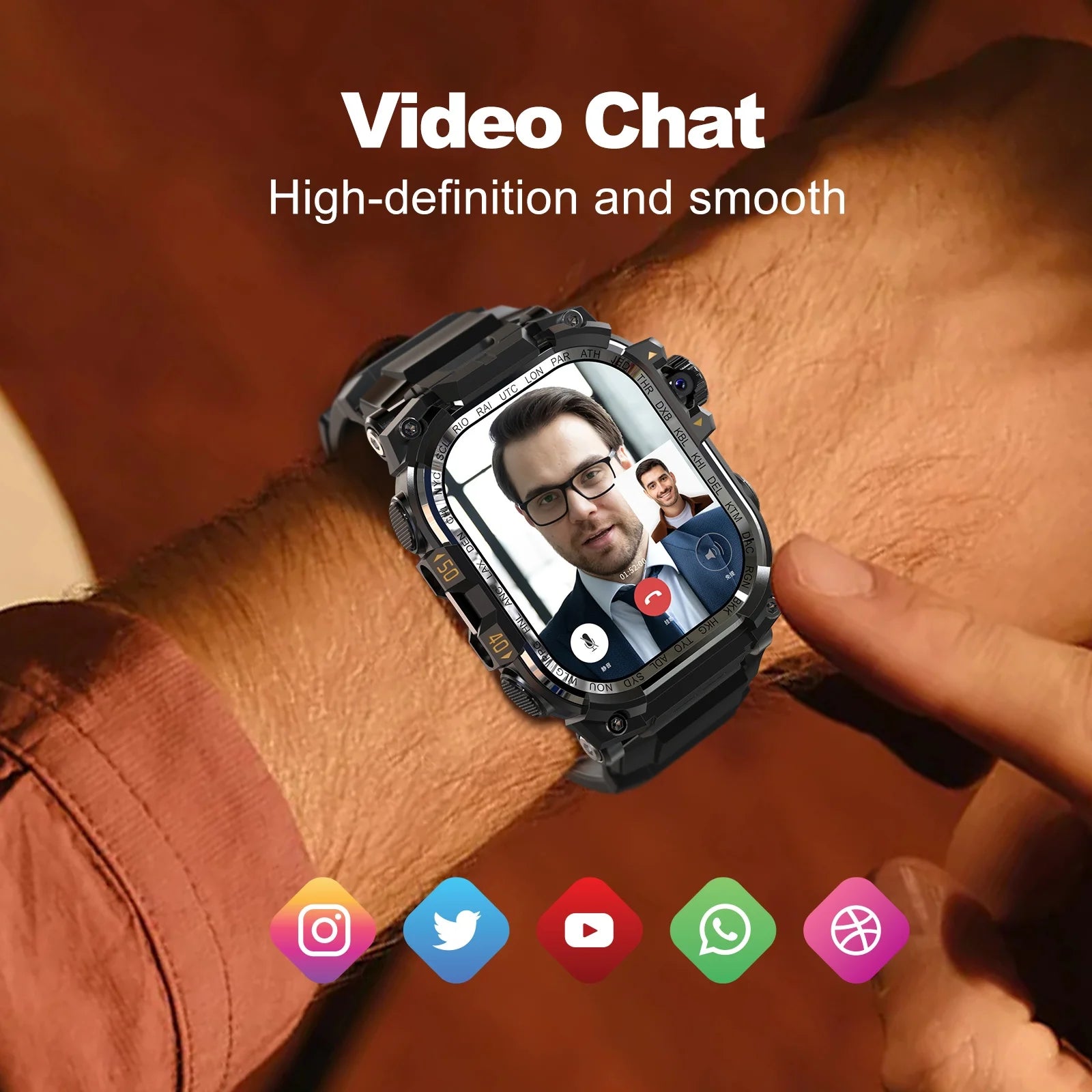 5G Smartwatch 2.06inch Larger Amoled Screen Android 10.0 Smart Watch With 180° Rotary Camera Flashlight NFC WIFI SIM Card Slot Oasis Select
