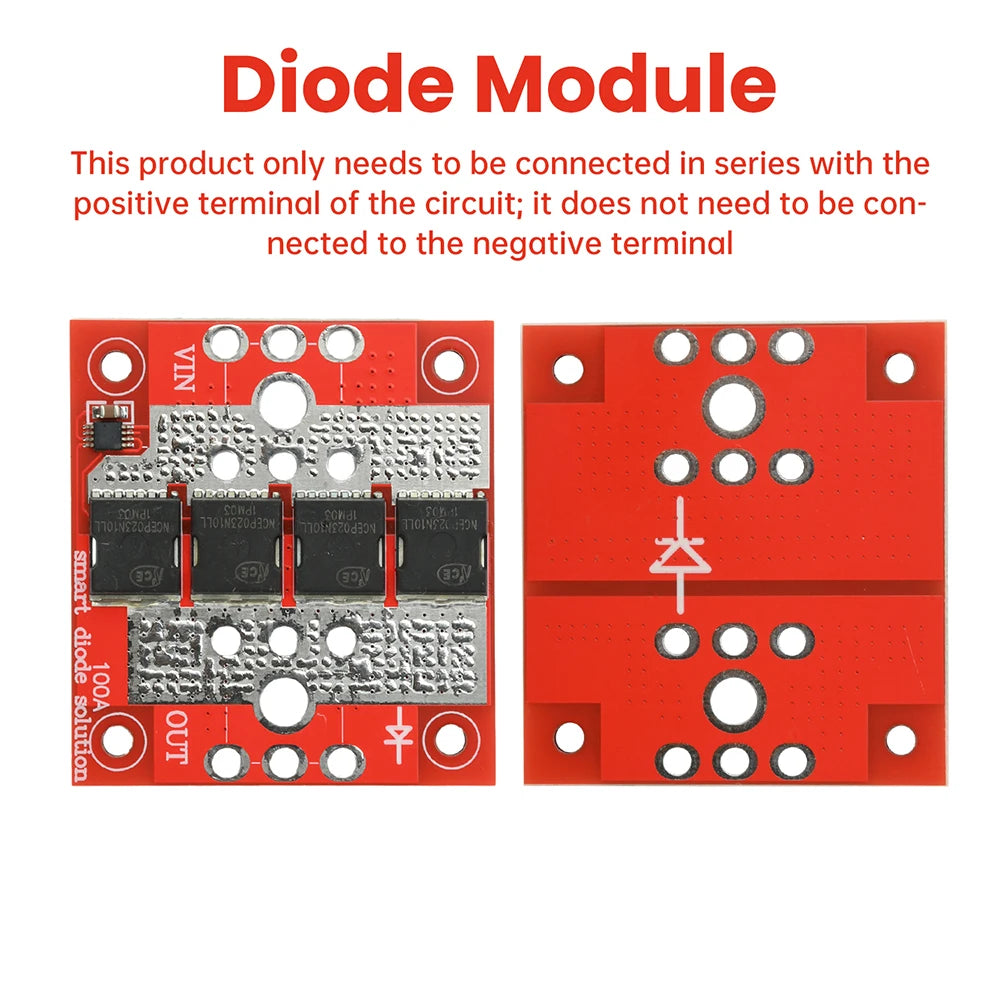 100A High Current Ideal Diode Module Solar Controller Anti-reverse Charging Anti-Reverse Current Protection Oasis Select