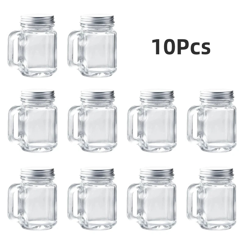 10Pcs-Mini Glass Jar Set Glass Bottles with Aluminum Lids 35ml Empty Sample Jars, Seal Containers, Essential Oils Storage Vials Oasis Select 10Pcs