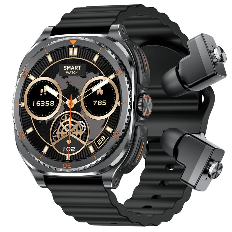 2-in-1 Smart Watch & TWS Earbuds | Fitness Heart Rate Monitor