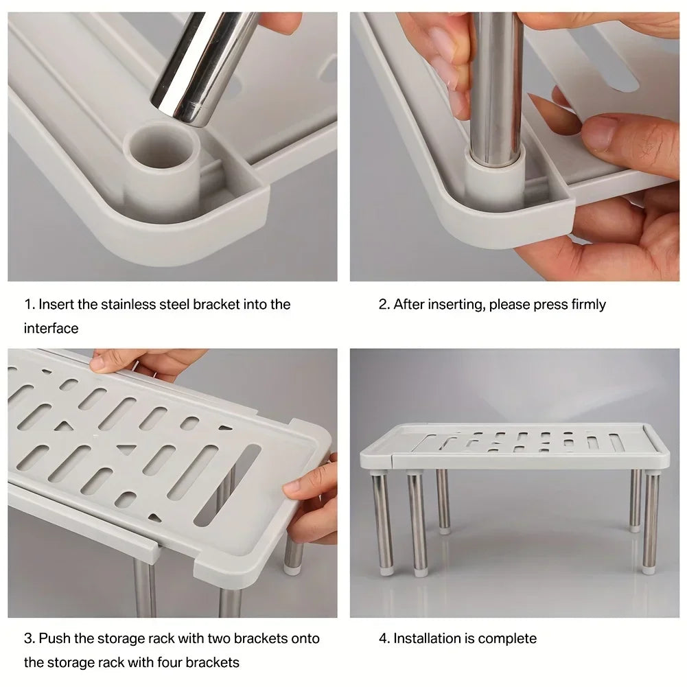 Étagère rétractable, 1 pièce, support de rangement multifonction, organisateur d'articles ménagers, bouteille d'assaisonnement Oasis Select