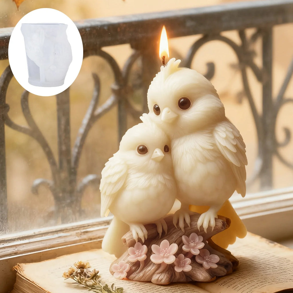 3D Bird Couple Silicone Candle Mold - DIY Aromatherapy Candle, Resin & Soap Craft, Romantic Wedding & Home Decor Oasis Select