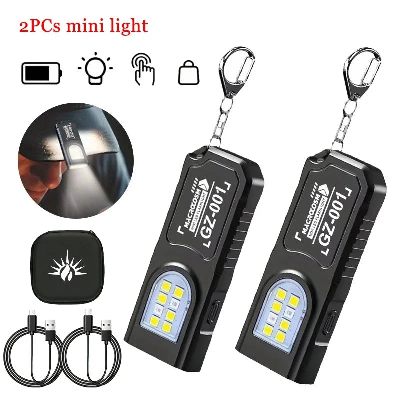 ZHIYU 550LM Mini LED Keychain Flashlight | Type-C Rechargeable