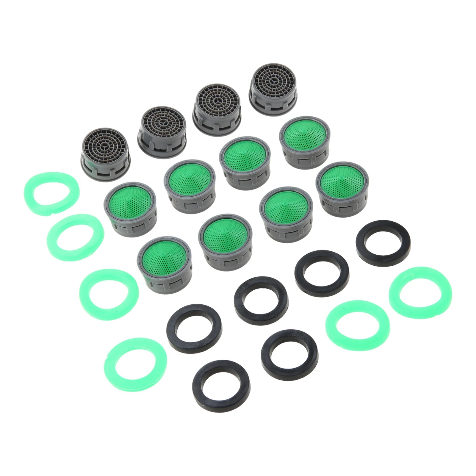 10/12/20PCS Green Plastic Faucet Aerator 21mm Anti-Splash Water Saving Tap Bubbler with Rubber O-Rings Kitchen Bathroom Oasis Select B 12pcs