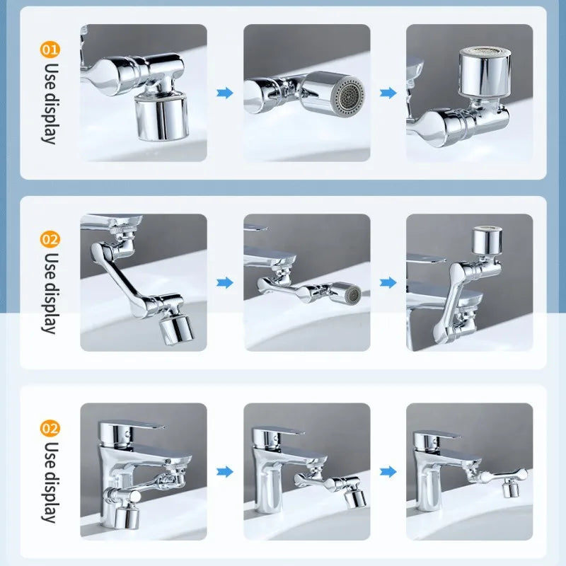 1080° Universal Rotation Faucet Sprayer Head 22/24mm Adaptor Washbasin Faucet Extender Aerator Bubbler Nozzle Kitchen Tap Oasis Select