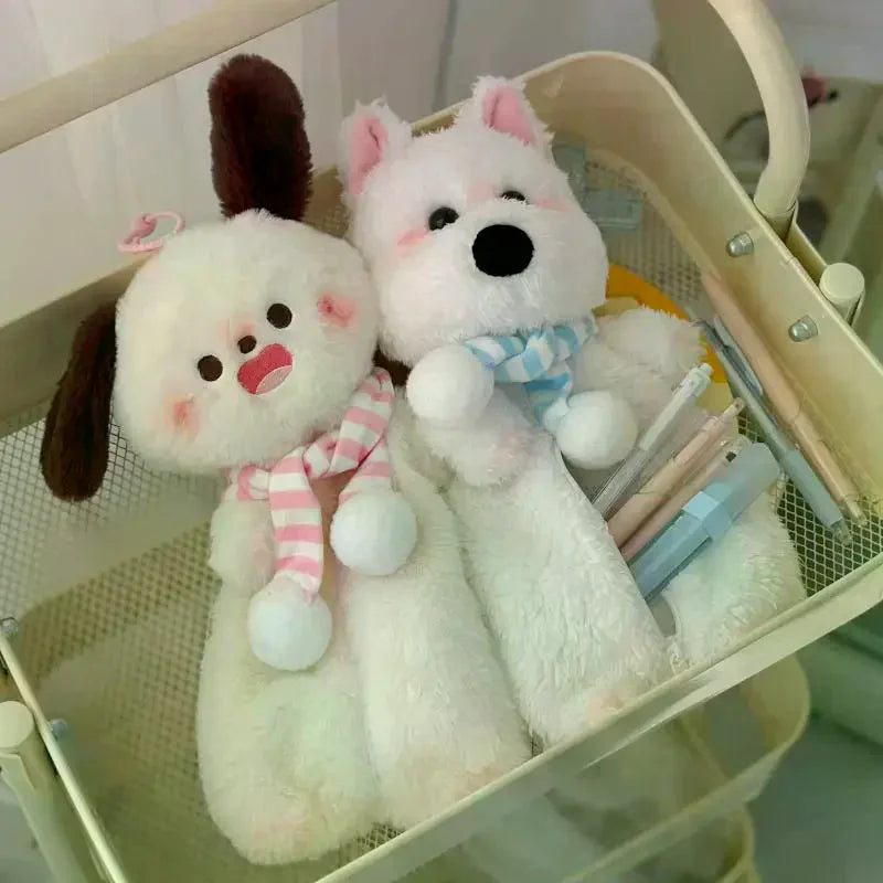 Cute Cartoon Plush Western Highland Dog Pencil Case Kawaii Plush Animal Doll Bag Multifunctional Large Capacity Stationery Bag Oasis Select