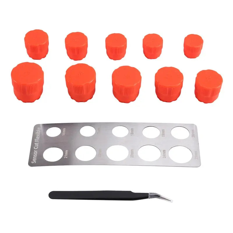 LIKE WISH Vinyl Stencil Kit For Car Radar Detector- Round Knob Precision Cut Template Tools 16-25Mm For Car Film Wrapping Oasis Select Orange