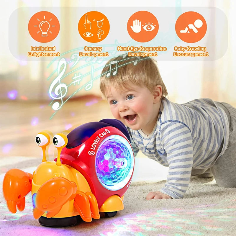 Crawling Crab Baby Toys With Music Light Up Interactive Musical Toys For Baby Dancing Crawling Toys Moving Toddler Toys 0 12 Oasis Select