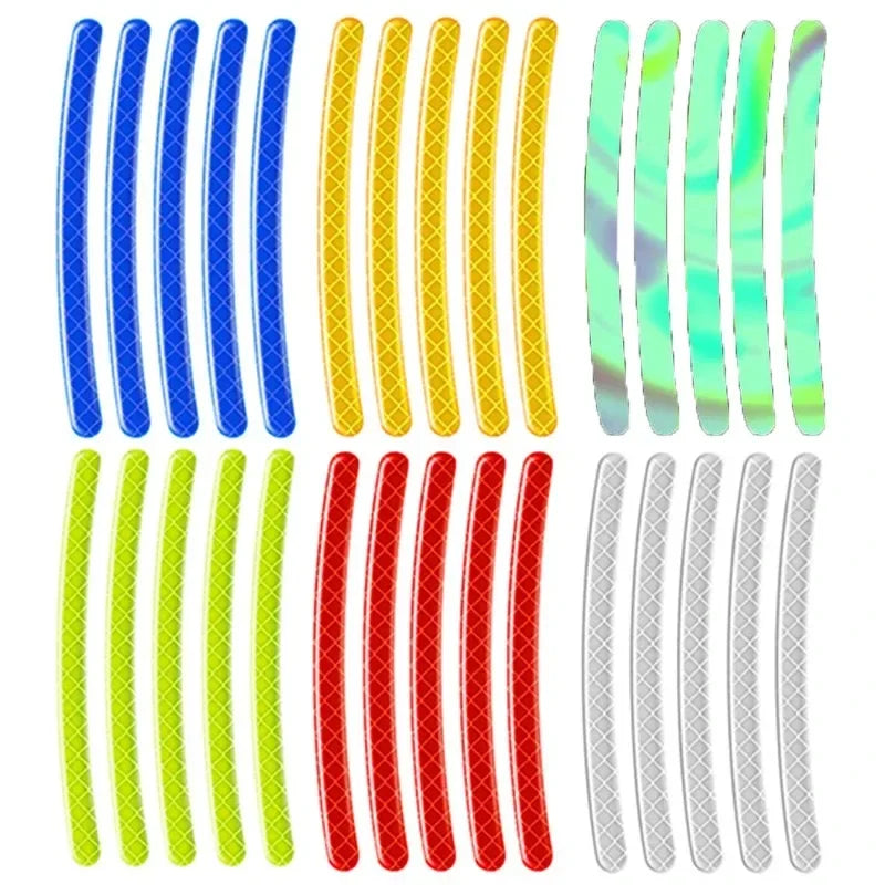 Car Wheel Hub Reflective Sticker Tire Rim Reflective Strips Luminous for Night Driving Car Bike Motorcycle Wheel Sticker Oasis Select