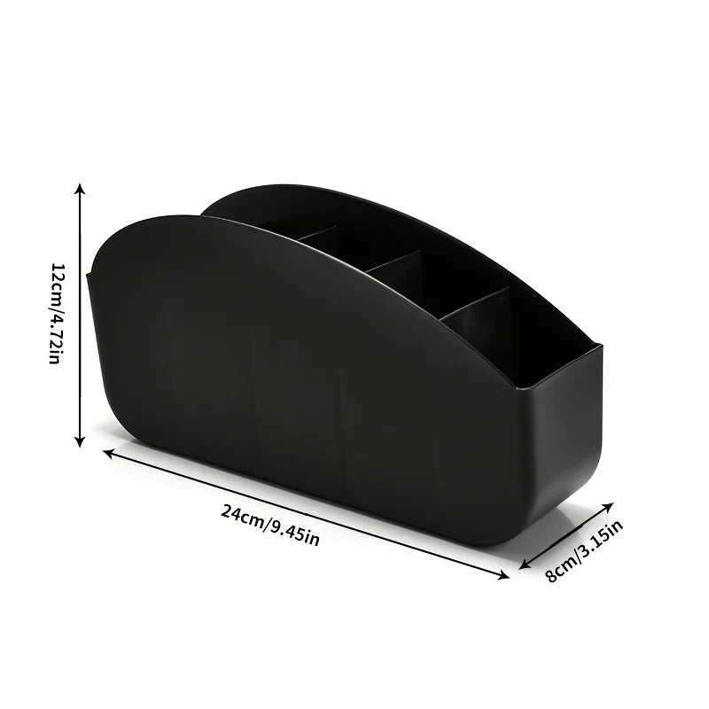 1pc 5 Compartments Remote Control Holder, Plastic Storage Box Organizer for TV, Glasses, Pens, Desk & Living Room Storage Boxes Oasis Select