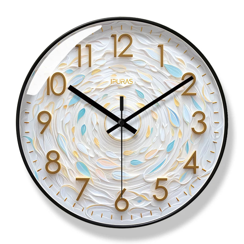 Creative Clock Nordic Living Room Wall Clock Ultra Quiet Wall Hanging Fashionable Dining Room Quartz Home High-end Feeling Oasis Select A quartz clock 14 inches