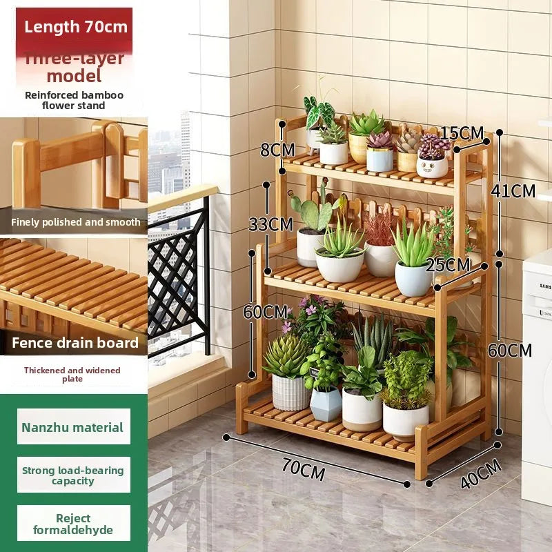 Floor-to-ceiling new stepped movable multi-layer flower pot shelf Oasis Select Primary-3-70cm