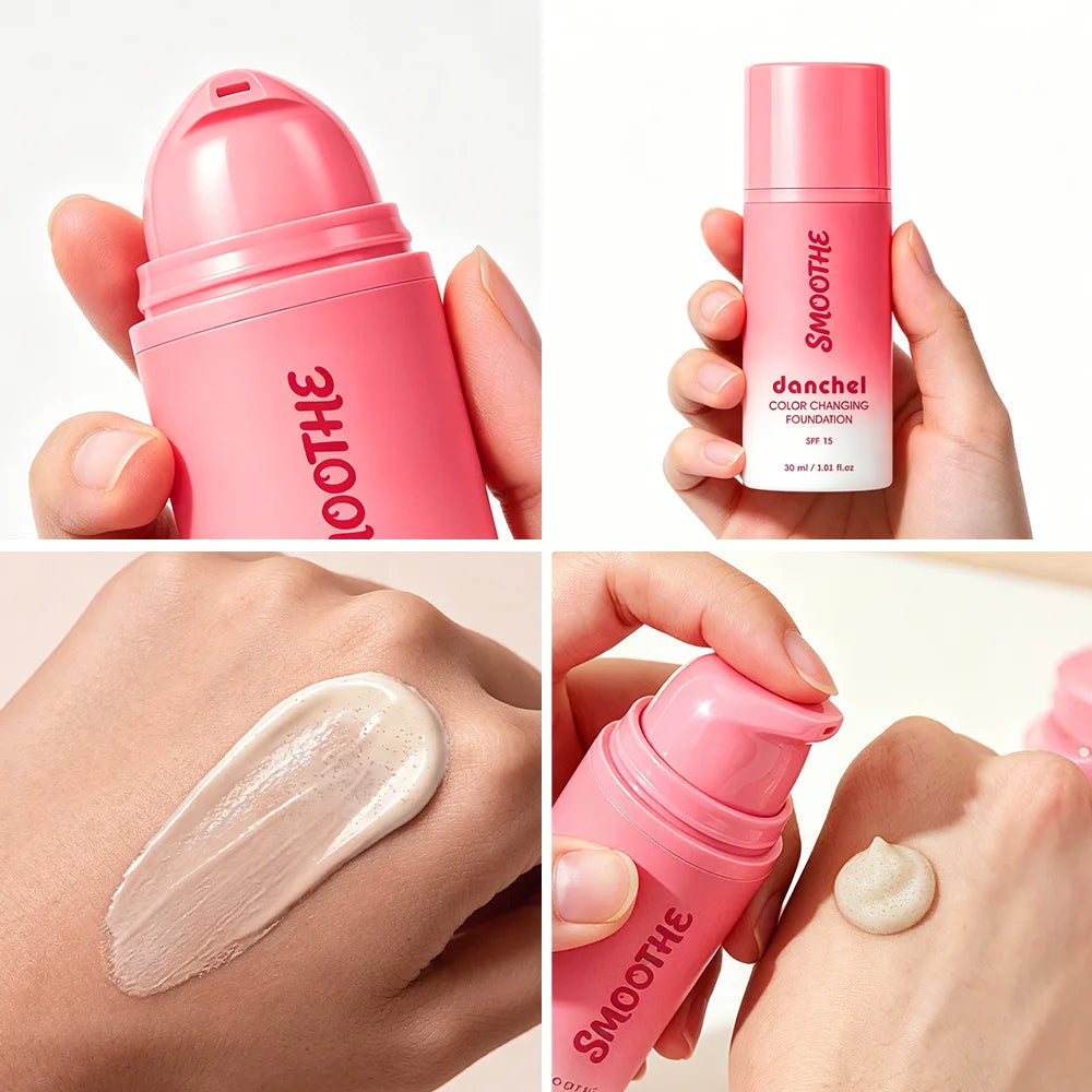 Color Changing Foundation Long-Lasting Full Coverage Liquid Foundation Adapts Skin Tone Sun Protection Natural Finish Face Makeu Oasis Select