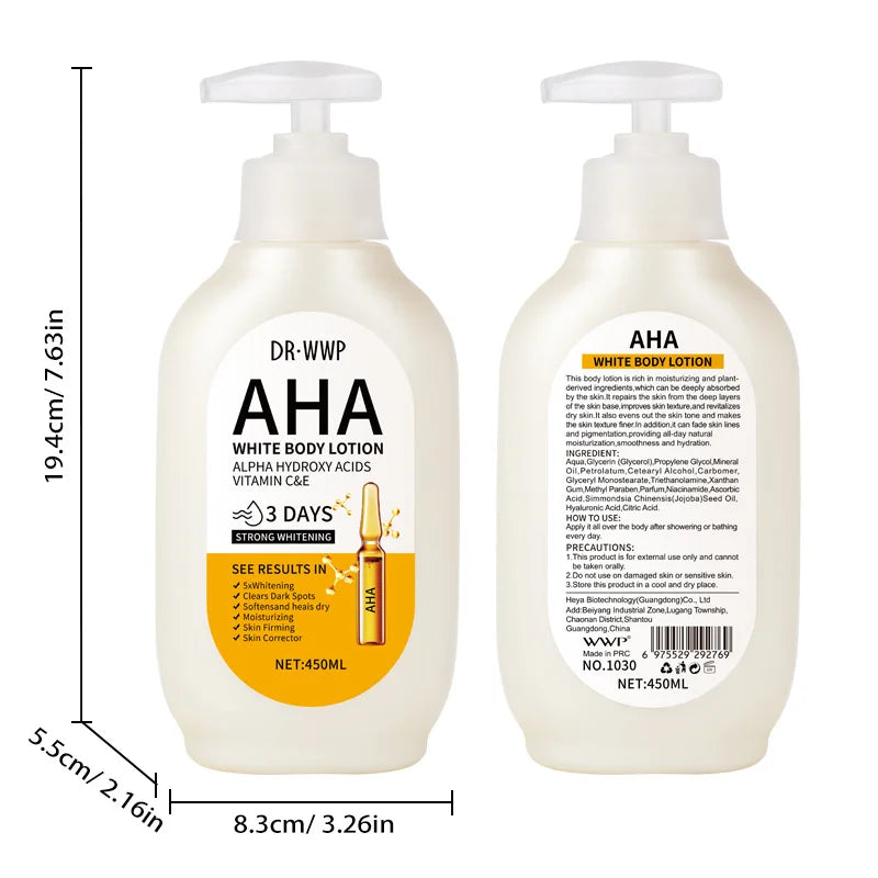 AHA Fruit Acid Body Lotion 450ml – Whitening & Moisturizing Body Moisturizing Lotion Oasis Select 450ml-AHA