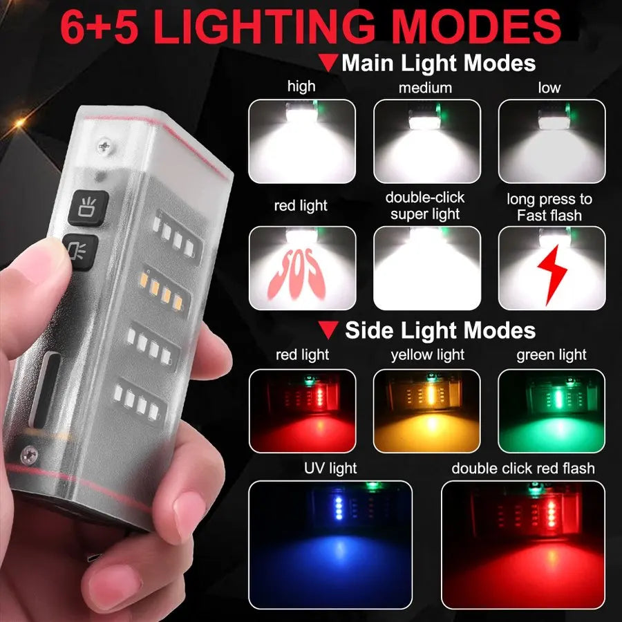 4-in-1 Rechargeable LED Flashlight Multifunctional Camping Light with White Warm Red Light Modes Waterproof Portable for Outdoor Oasis Select